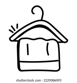 Get your hands on this hanging towel doodle icon 