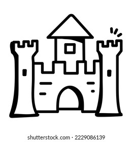 Get your hands on this doodle icon of castle