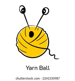 Holen Sie sich die Hände über dieses Garnballsymbol, handgezeichnet 