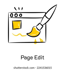 Get your hands on this page edit icon, hand drawn design 