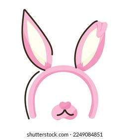 Get your hands on this rabbit headband flat sticker 