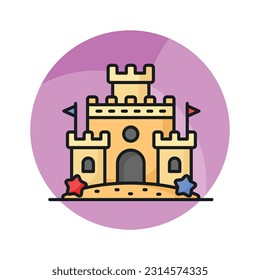 Get your hands on this carefully designed vector of sand castle in modern style
