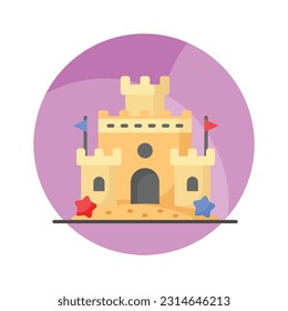 Get your hands on this carefully designed vector of sand castle in modern style
