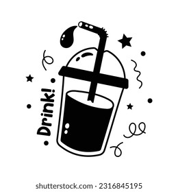 Ponga sus manos en este hermoso vector de vidrio de jugo, icono editable