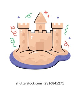 Get your hands on this carefully designed vector of sand castle in modern style