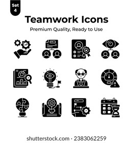 Get your hands on this beautifully designed teamwork vectors set, premium quality icons