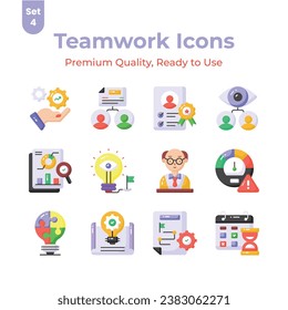 Get your hands on this beautifully designed teamwork vectors set, premium quality icons