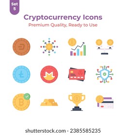 Ponga sus manos en este juego de vectores criptodivisa asombrosos, listos para descarga premium