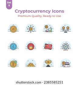 Ponga sus manos en este juego de vectores criptodivisa asombrosos, listos para descarga premium