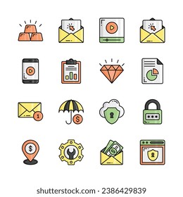 Get your hands on this beautifully designed business icons set, ready to use vectors