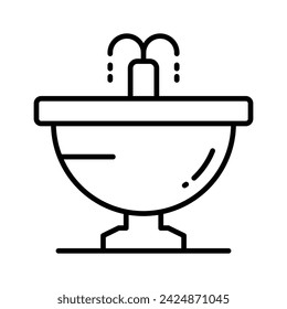Get your hands on this amazing icon of fountain in modern style, garden water spring decoration