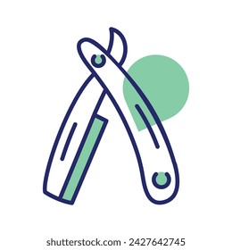 Get your hands on this carefully designed icon of straight razor, barber razor, safety razor