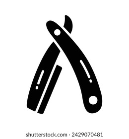 Get your hands on this carefully designed icon of straight razor, barber razor, safety razor