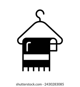 Ponga sus manos en este diseño de icono de toalla colgante, vector de toalla de limpieza