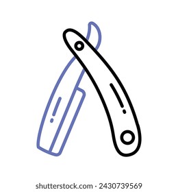 Get your hands on this carefully designed icon of straight razor, barber razor, safety razor