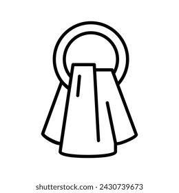 Ponga sus manos en este diseño de icono de toalla colgante, vector de toalla de limpieza