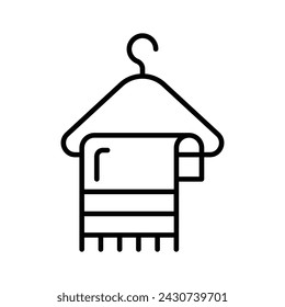 Ponga sus manos en este diseño de icono de toalla colgante, vector de toalla de limpieza