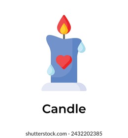 Get your hands on this creative icon of candle in modern flat style