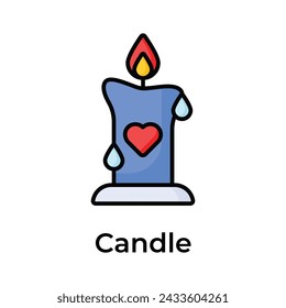 Get your hands on this creative icon of candle in modern flat style