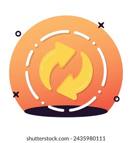 Get your hands on this beautifully designed flat style icon of updating, refresh