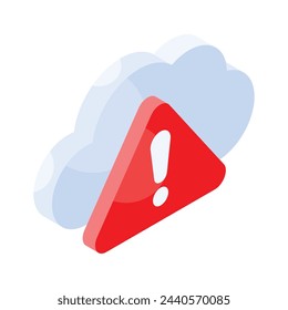 Get your hands on this amazing icon of cloud alert, cloud failure vector