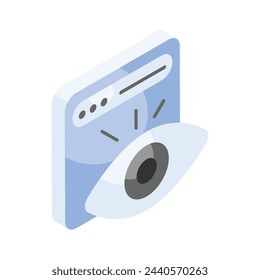 Get your hands on this creatively designed isometric icon of website monitoring