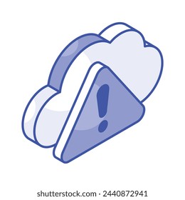 Get your hands on this amazing icon of cloud alert, cloud failure vector