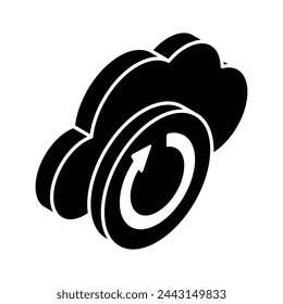 Get your hands on this beautiful icon of cloud updating, cloud syncing vector design