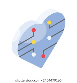 Get your hands on this amazing icon of artificial heart in modern style
