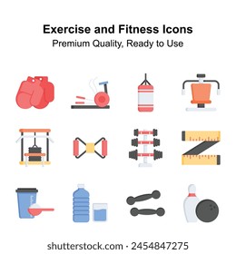 Get your hands on this beautifully designed exercise and fitness icons, easy to use vectors