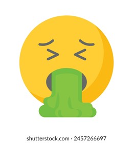 Pon tus manos en este diseño de iconos de emoticonos de vómito de moda