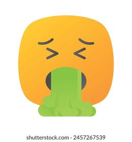 Pon tus manos en este diseño de iconos de emoticonos de vómito de moda