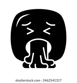 Pon tus manos en este diseño de iconos de emoticonos de vómito de moda