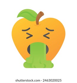 Pon tus manos en este diseño de iconos de emoticonos de vómito de moda