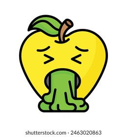 Get your hands on this trendy vomiting emoji icon design