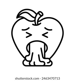 Get your hands on this trendy vomiting emoji icon design
