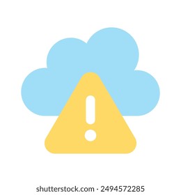 Ponga sus manos en este increíble ícono de alerta de nube, Vector de fallo de nube