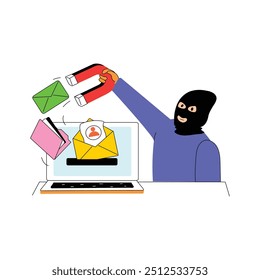 Get your hands on this amazing flat illustration of data hacker