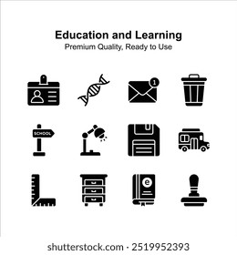 Ponga sus manos en estos iconos de educación y aprendizaje cuidadosamente diseñados