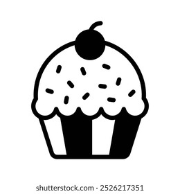 Get your hands on this amazing icon of cupcake, ready to use vector