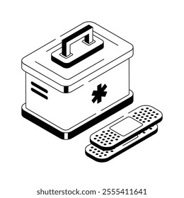 Get your hands on this amazing icon of first aid kit in isometric style