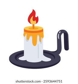 Get your hands on this burning candle 3d style icon