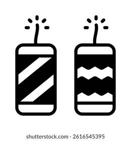 Get your hands on this creative glyph style icon of firecrackers