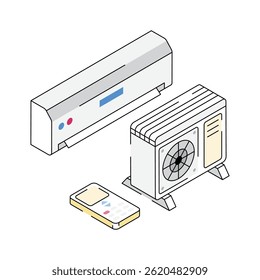Get your hands on this isometric icon of ac cooling system