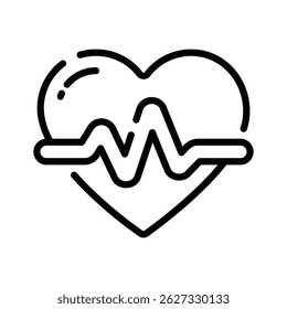 Get your hands on this line style icon showing heartbeat concept