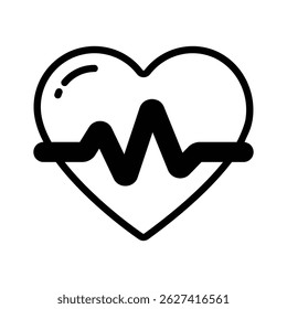 Get your hands on this glyph style icon showing heartbeat concept