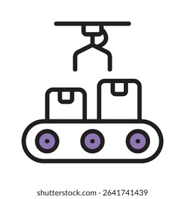 Get your hands on this amazing automated packaging filled line icon