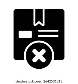 Get your hands on this trendy glyph icon of order cancel