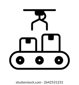 Ponga sus manos en este increíble icono de glifo de embalaje automatizado