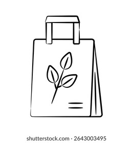 Get your hands on this trendy doodle icon of grocery bag